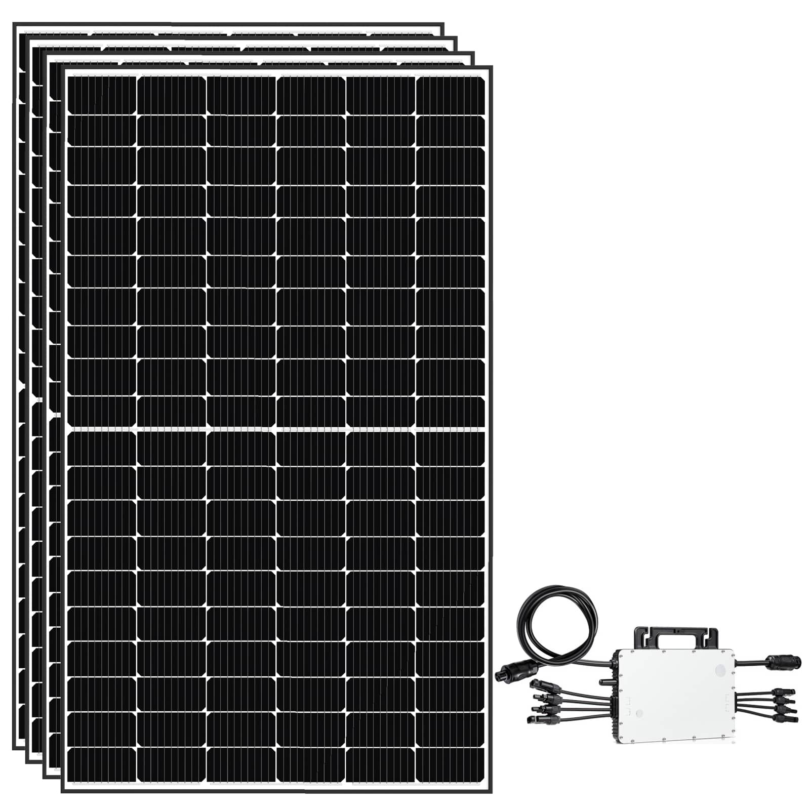 Solar- Pv 1640W Balkonkraftwerke Komplettset- Mit EPP 410W Solarmodule und Hoymiles 1500 mikrowechselrichter