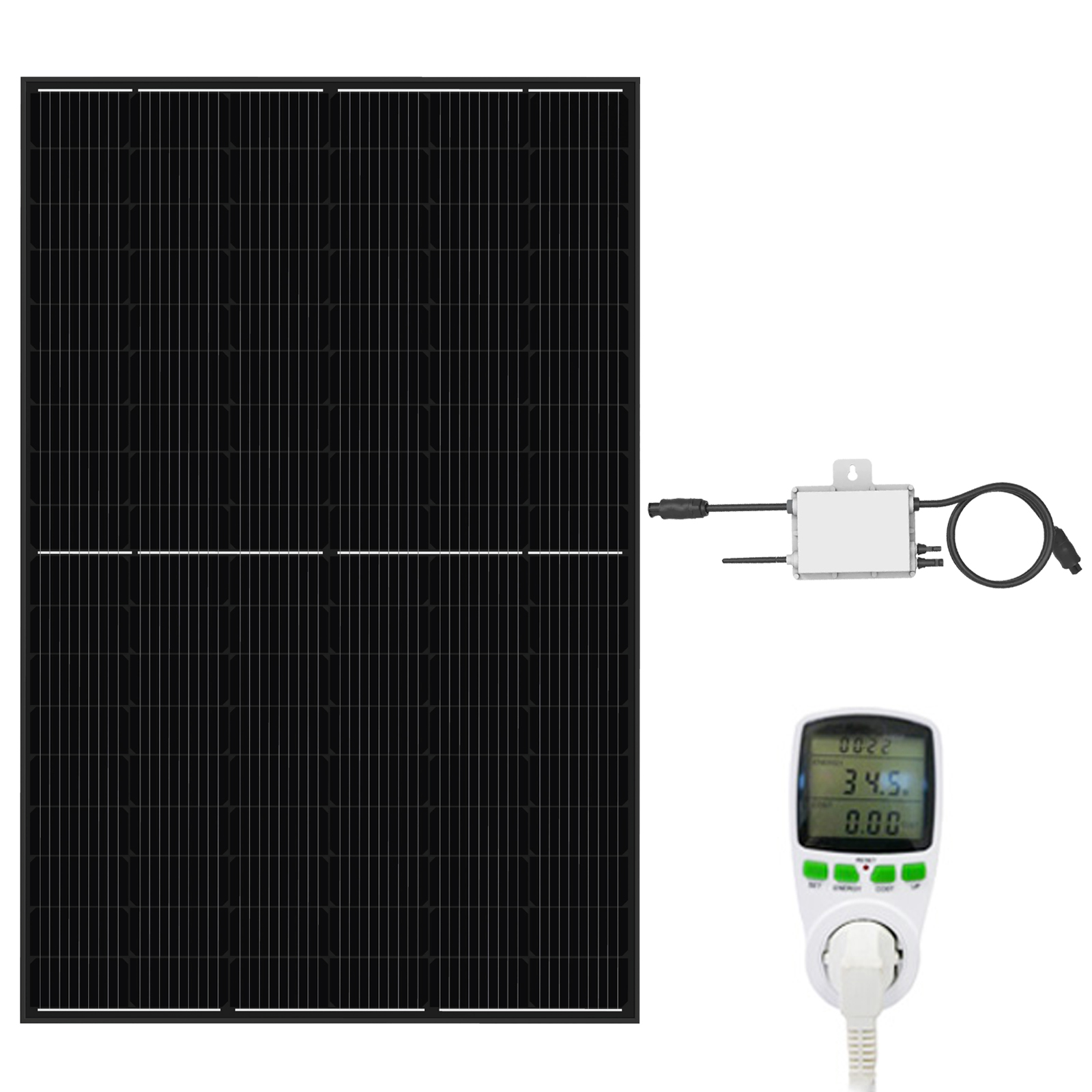 Solar-PV 400 Balkonkraftwerke Komplettset – Solar Anlage Balkonsystem mit Einspeise Messgerät