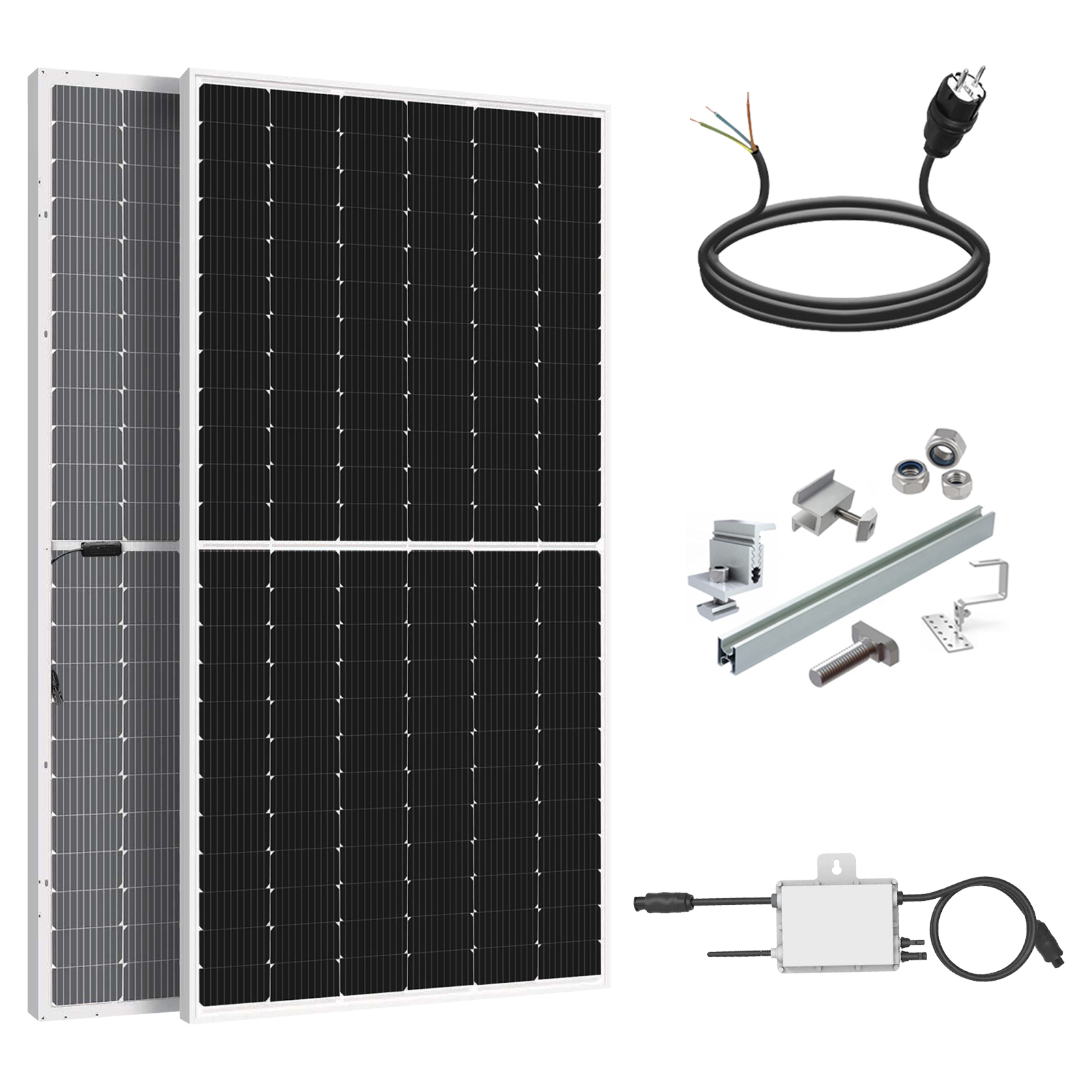 Solar Pv 390 Balkonkraftwerke Komplettset Mit 390w Bifacial Solarmodul Balkonsystem