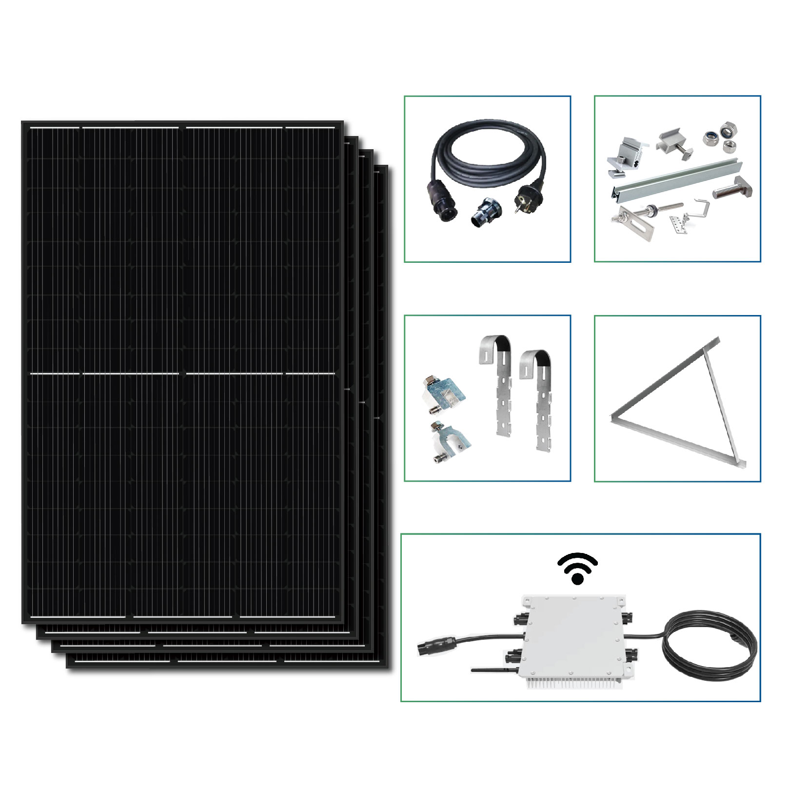 Solar Pv 1600w Balkonkraftwerk Komplettset Mit Epp 400w Solarmodule